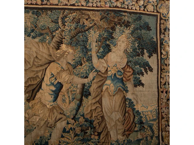 A 17thc flemish wall tapestry depicting apollo and daphne 268 x 258 cm. (105.51 x 101.56 in.) - afbeelding 4 van  6