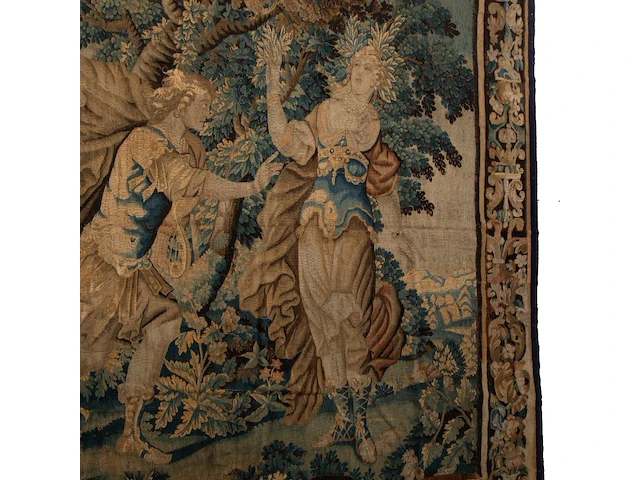 A 17thc flemish wall tapestry depicting apollo and daphne 268 x 258 cm. (105.51 x 101.56 in.) - afbeelding 6 van  6