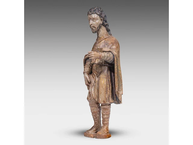 A 17thc spanish walnut sculpture of saint rochus 115 cm. (45.28 in.) - afbeelding 2 van  16