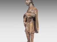 A 17thc spanish walnut sculpture of saint rochus 115 cm. (45.28 in.) - afbeelding 2 van  16