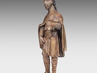 A 17thc spanish walnut sculpture of saint rochus 115 cm. (45.28 in.) - afbeelding 3 van  16