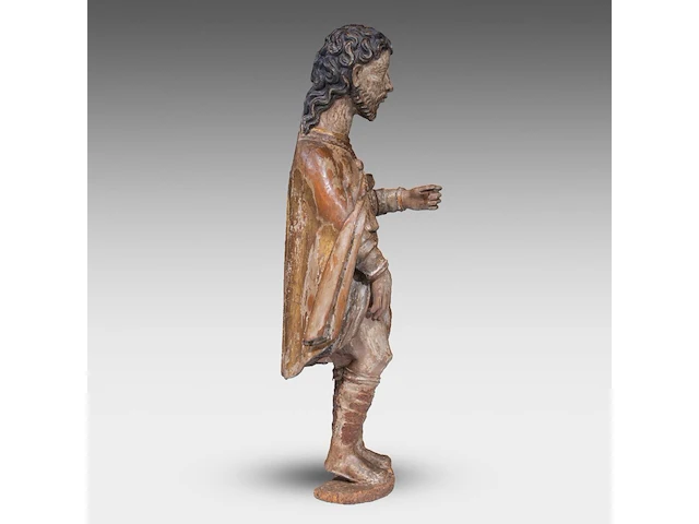 A 17thc spanish walnut sculpture of saint rochus 115 cm. (45.28 in.) - afbeelding 6 van  16
