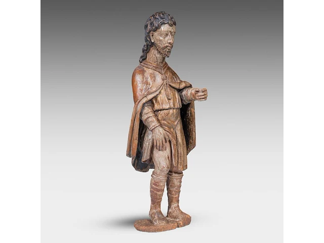 A 17thc spanish walnut sculpture of saint rochus 115 cm. (45.28 in.) - afbeelding 7 van  16