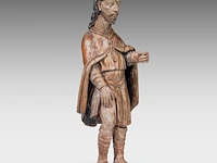 A 17thc spanish walnut sculpture of saint rochus 115 cm. (45.28 in.) - afbeelding 7 van  16