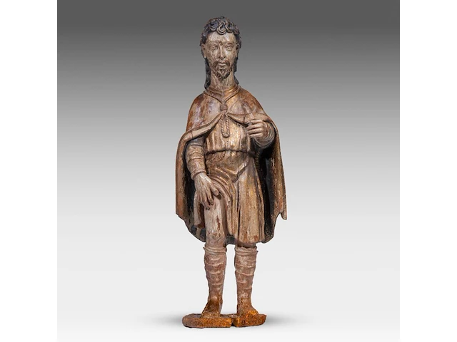 A 17thc spanish walnut sculpture of saint rochus 115 cm. (45.28 in.) - afbeelding 1 van  16