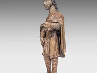 A 17thc spanish walnut sculpture of saint rochus 115 cm. (45.28 in.) - afbeelding 9 van  16