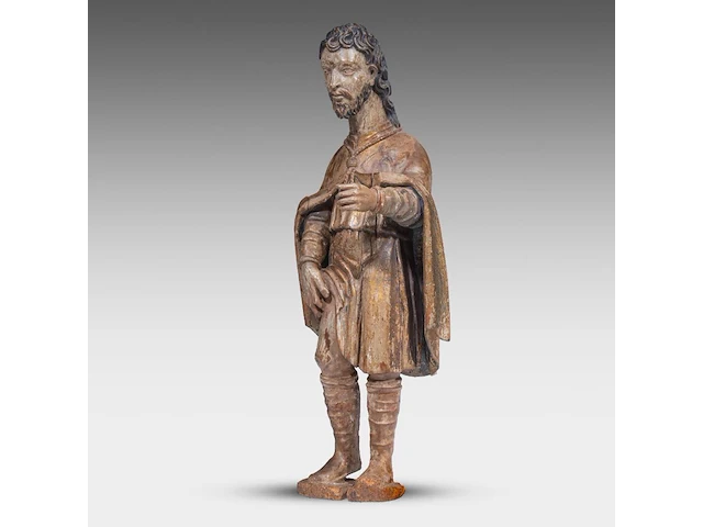 A 17thc spanish walnut sculpture of saint rochus 115 cm. (45.28 in.) - afbeelding 10 van  16