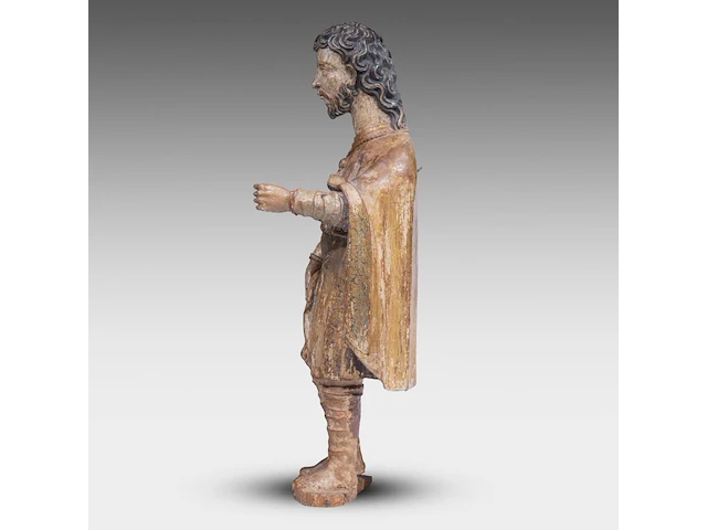 A 17thc spanish walnut sculpture of saint rochus 115 cm. (45.28 in.) - afbeelding 11 van  16