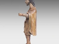 A 17thc spanish walnut sculpture of saint rochus 115 cm. (45.28 in.) - afbeelding 11 van  16