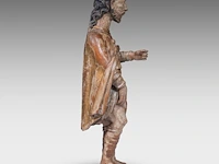 A 17thc spanish walnut sculpture of saint rochus 115 cm. (45.28 in.) - afbeelding 13 van  16