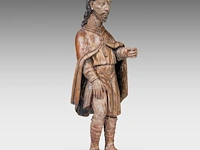 A 17thc spanish walnut sculpture of saint rochus 115 cm. (45.28 in.) - afbeelding 14 van  16