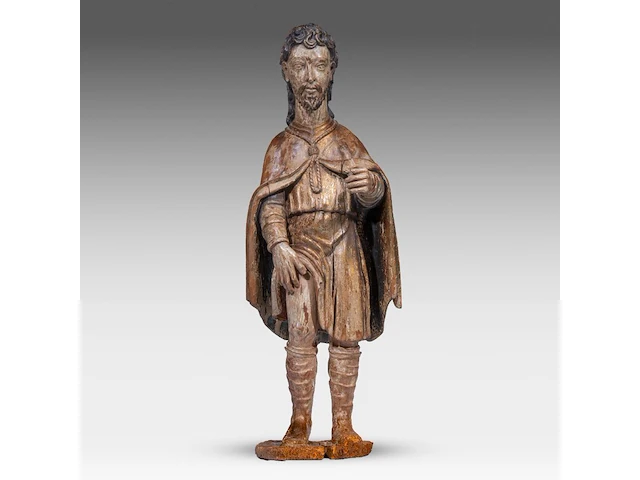 A 17thc spanish walnut sculpture of saint rochus 115 cm. (45.28 in.) - afbeelding 16 van  16