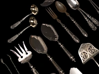 A 198-piece silver cutlery service, german hallmarks (1888-present), 800/000, total weight: 14733 g - afbeelding 7 van  17