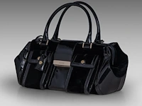 A black escada handbag in velvet and lacquer 17 x 40 x 15 cm. (6.69 x 15 3/4 x 5.91 in.) - afbeelding 6 van  13