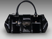 A black escada handbag in velvet and lacquer 17 x 40 x 15 cm. (6.69 x 15 3/4 x 5.91 in.) - afbeelding 7 van  13