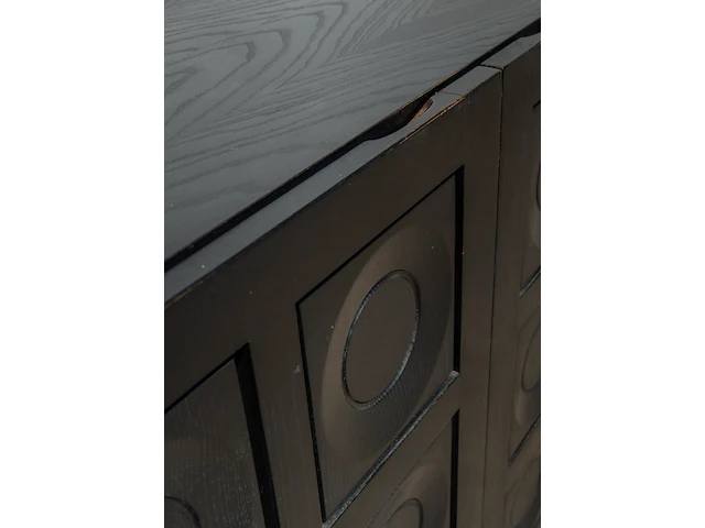 A brutalist black-stained oak dresser by de coene, courtrai 95 x 274 x 52.5 cm. (37.39 x 107.87 x 20.67 in.) - afbeelding 7 van  8