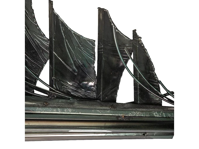 A brutalist wall light by marc dhaenens, metal construction with an intersection of a mineral 92 x 176 cm. (36.21 x 69.29 in.) - afbeelding 4 van  5