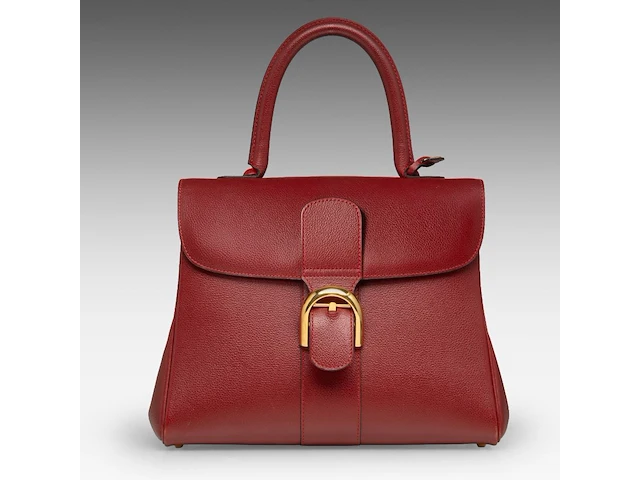 A burgundy red delvaux brillant mm handbag 22 x 29 x 15 cm. (8.66 x 11.41 x 5.91 in.) - afbeelding 1 van  12