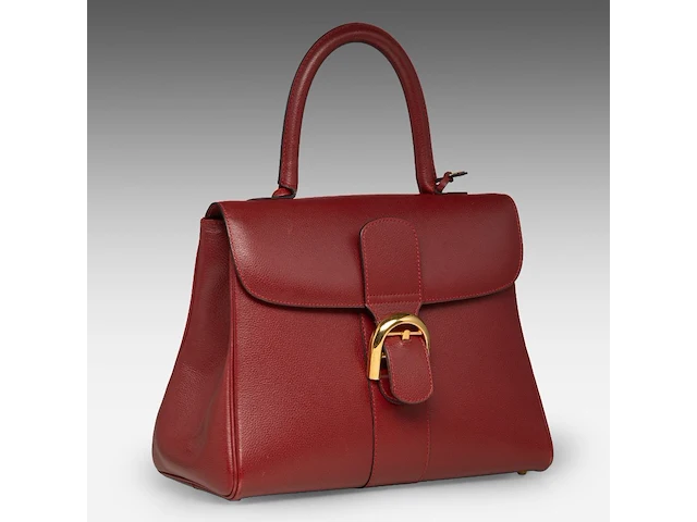 A burgundy red delvaux brillant mm handbag 22 x 29 x 15 cm. (8.66 x 11.41 x 5.91 in.) - afbeelding 5 van  12