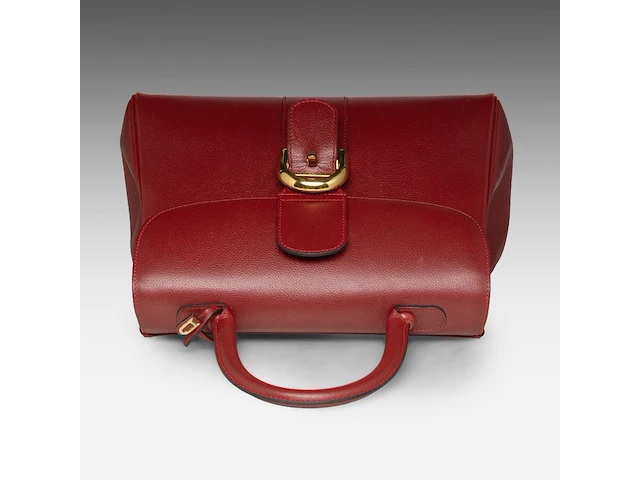 A burgundy red delvaux brillant mm handbag 22 x 29 x 15 cm. (8.66 x 11.41 x 5.91 in.) - afbeelding 10 van  12
