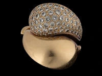 A cartier 18ct yellow gold and diamond 'yin-yang' ring, weight: 21 g (+)