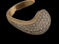 A cartier 18ct yellow gold and diamond 'yin-yang' ring, weight: 21 g (+) - afbeelding 8 van  10
