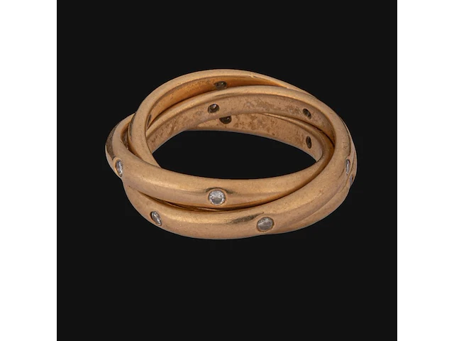 A cartier constellation trinity ring in 18ct yellow gold, weight: 11 g (+) - afbeelding 1 van  14