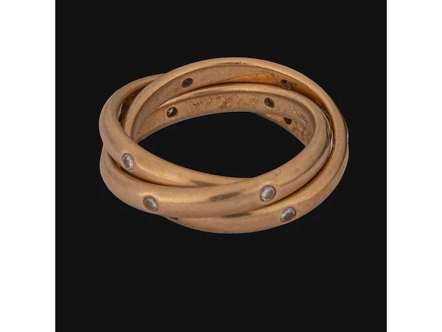 A cartier constellation trinity ring in 18ct yellow gold, weight: 11 g (+) - afbeelding 14 van  14