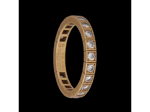 A cartier 'lanieres' ring in 18ct yellow gold and diamond, weight: 4,9 g - afbeelding 2 van  16
