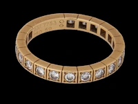 A cartier 'lanieres' ring in 18ct yellow gold and diamond, weight: 4,9 g - afbeelding 3 van  16