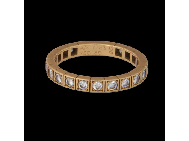 A cartier 'lanieres' ring in 18ct yellow gold and diamond, weight: 4,9 g - afbeelding 11 van  16