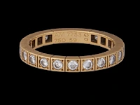 A cartier 'lanieres' ring in 18ct yellow gold and diamond, weight: 4,9 g - afbeelding 16 van  16