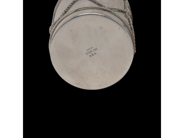 A cartier mustard and a collection of tea caddies, h 7 - 9,5 cm, total weight: 891 g - afbeelding 6 van  16