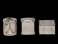 A cartier mustard and a collection of tea caddies, h 7 - 9,5 cm, total weight: 891 g - afbeelding 10 van  16