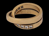 A cartier 'paris nouvelle vague' crossover ring, 18ct yellow gold and diamonds, 17,7 g (+) - afbeelding 15 van  20