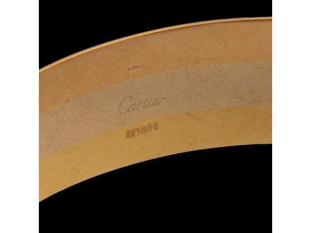 A cartier ressort 'double c' bracelet in 18ct tri-color gold and diamonds, weight: 29,6 g (+) - afbeelding 3 van  3