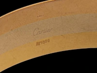 A cartier ressort 'double c' bracelet in 18ct tri-color gold and diamonds, weight: 29,6 g (+) - afbeelding 3 van  3