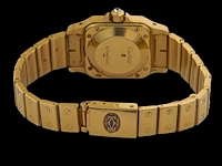A cartier santos carrée automatic wrist watch in 18k yellow gold and diamonds, 97,5 g - afbeelding 4 van  7