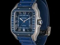 A cartier santos de cartier, ref. wssa0048, large model, blue adlc