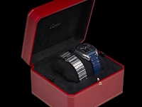 A cartier santos de cartier, ref. wssa0048, large model, blue adlc - afbeelding 10 van  11