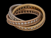 A cartier 'trinity' 18ct tricolour gold and diamond ring, weight: 8,5 g (+) - afbeelding 3 van  14