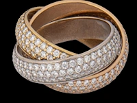 A cartier 'trinity' 18ct tricolour gold ring, weight: 15,2 g (+) - afbeelding 2 van  14