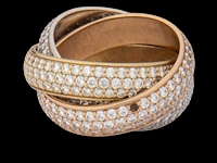 A cartier 'trinity' 18ct tricolour gold ring, weight: 15,2 g (+) - afbeelding 3 van  14