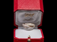A cartier 'trinity' 18ct tricolour gold ring, weight: 15,2 g (+) - afbeelding 4 van  14