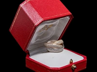 A cartier 'trinity' 18ct tricolour gold ring, weight: 15,2 g (+) - afbeelding 11 van  14