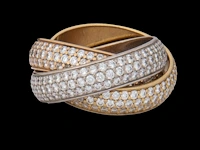 A cartier 'trinity' 18ct tricolour gold ring, weight: 15,2 g (+) - afbeelding 13 van  14