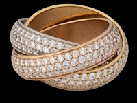 A cartier 'trinity' 18ct tricolour gold ring, weight: 15,2 g (+) - afbeelding 14 van  14