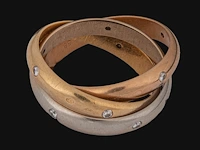 A cartier trinity ring in 18ct tricolour gold and diamonds, weight: 12 g (+) - afbeelding 1 van  10