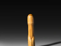 A carved african tribal bone phallic item (probably a deflorator), congo or angola 14.5 cm. (5.71 in.) - afbeelding 3 van  5