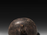 A carved wooden ritual hermaphrodite belly mask, makonde people, tanzania 45 cm. (17.71 in.) - afbeelding 4 van  4